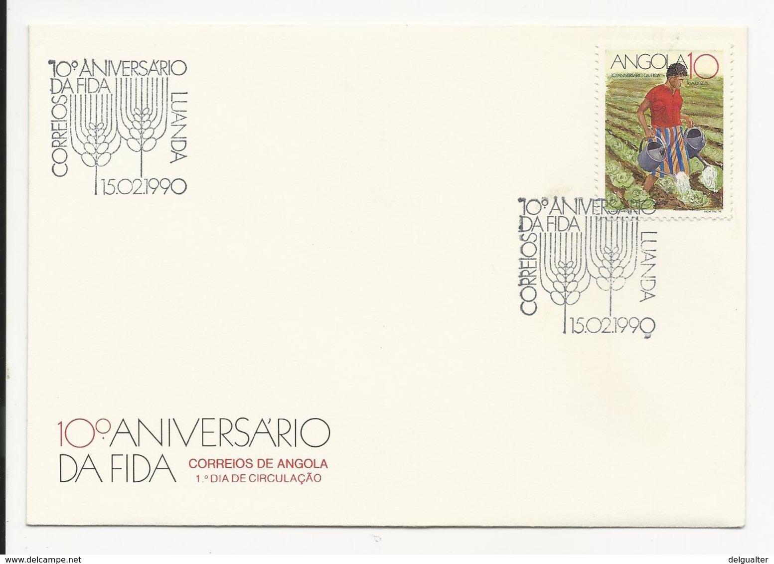 Cover FDC Angola 10º Aniversário Da FIDA Luanda 1990 - Angola