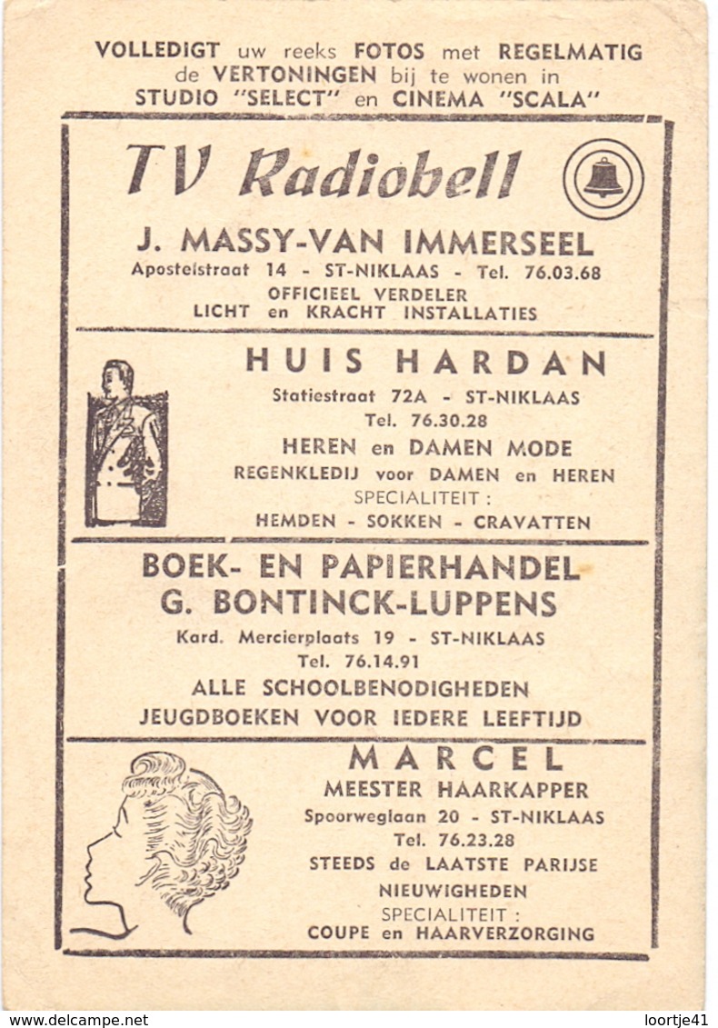 Pub Reclame - Ciné Cinema Bioscoop - Studio Select & Cinéma Scala - St Niklaas - Foto Photo Star Vedette John Forsythe - Publicité Cinématographique