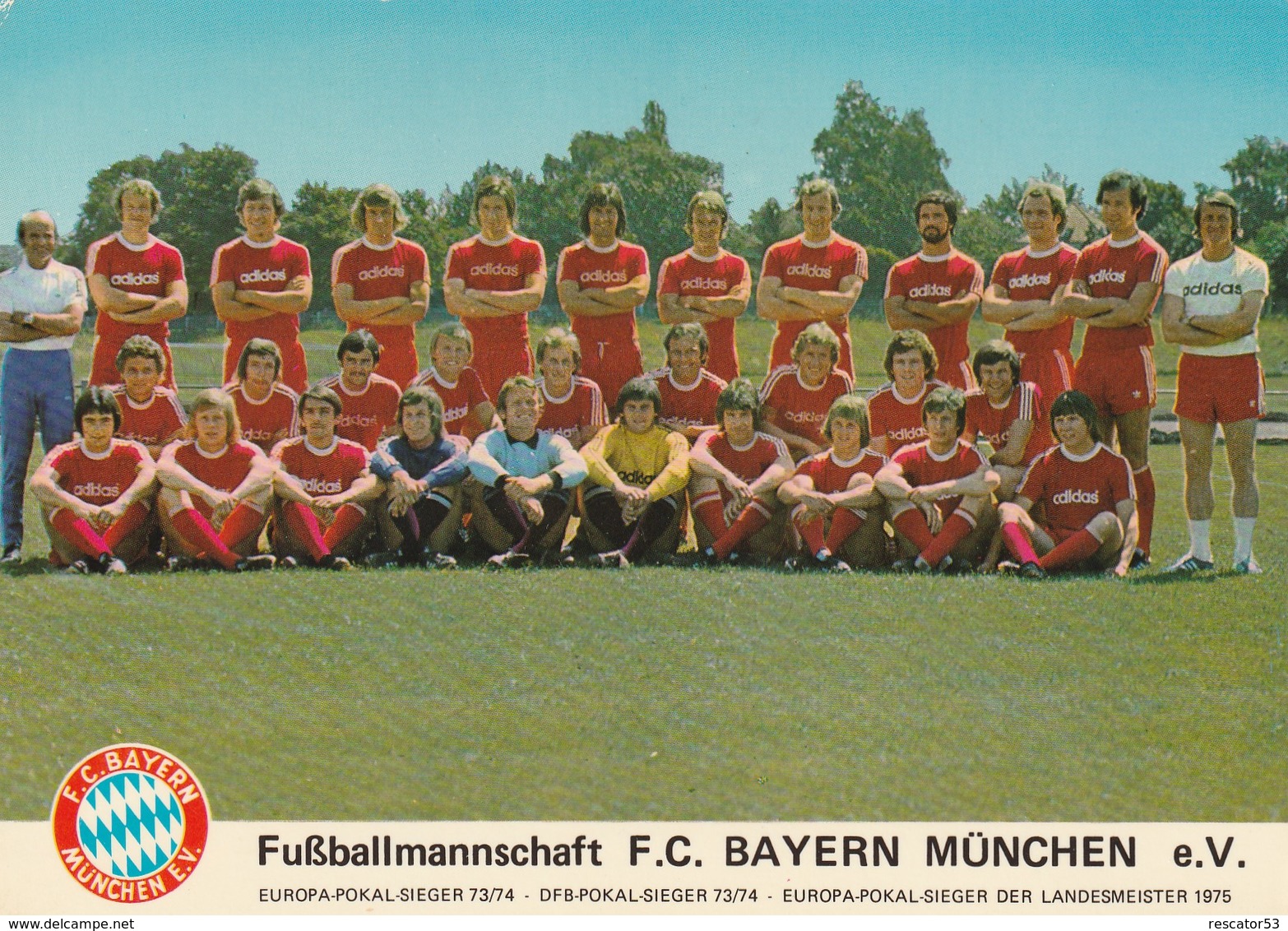 Rare Cpsm Le FC Bayern München 1975-1976 - Calcio