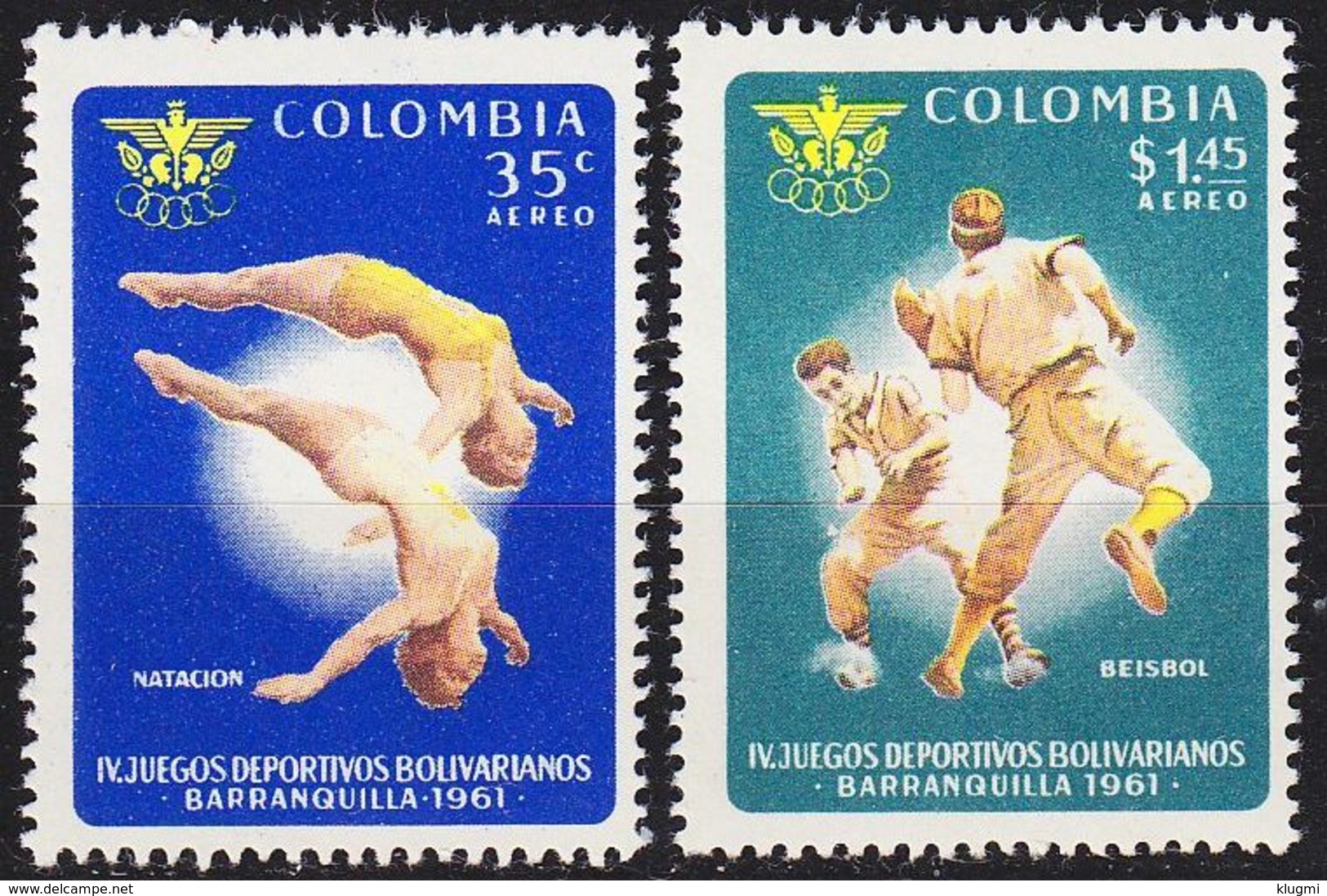 KOLUMBIEN COLOMBIA [1961] MiNr 1001,02 ( **/mnh ) Sport - Kolumbien