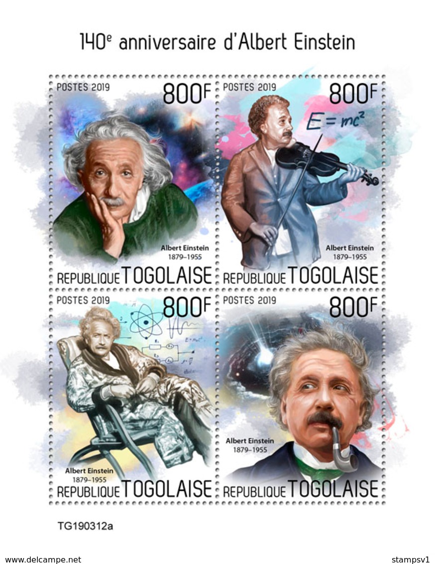 Togo. 2019 140th Anniversary Of Albert Einstein. (0312a)  OFFICIAL ISSUE - Albert Einstein