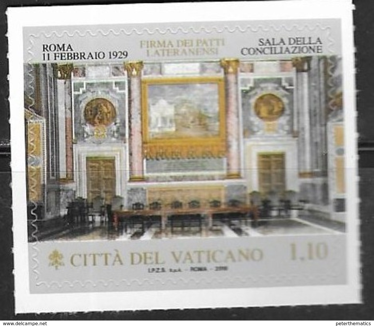 VATICAN, 2019, MNH,JOINT ISSUE WITH ITALY, HISTORY, SIGNING OF THE LATERAN TREATY,1v - Other & Unclassified