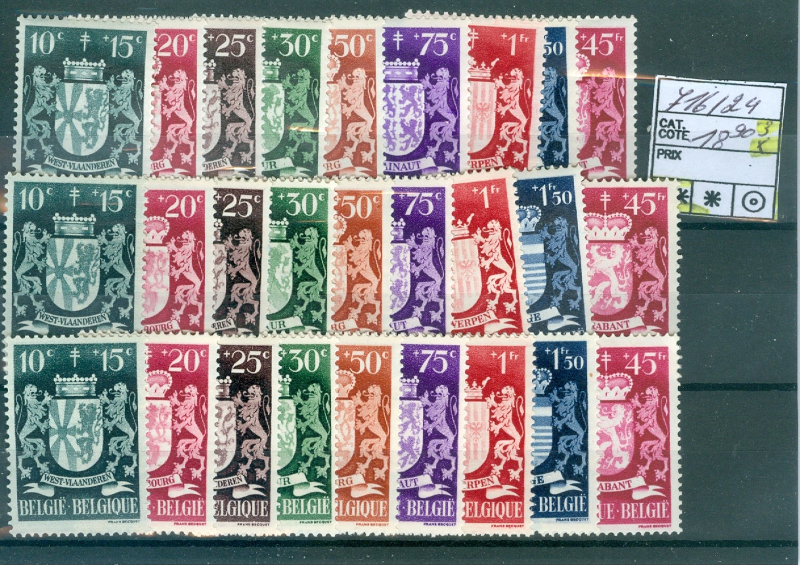 716-724 Xx  16 X Côte 100.80€ - Unused Stamps