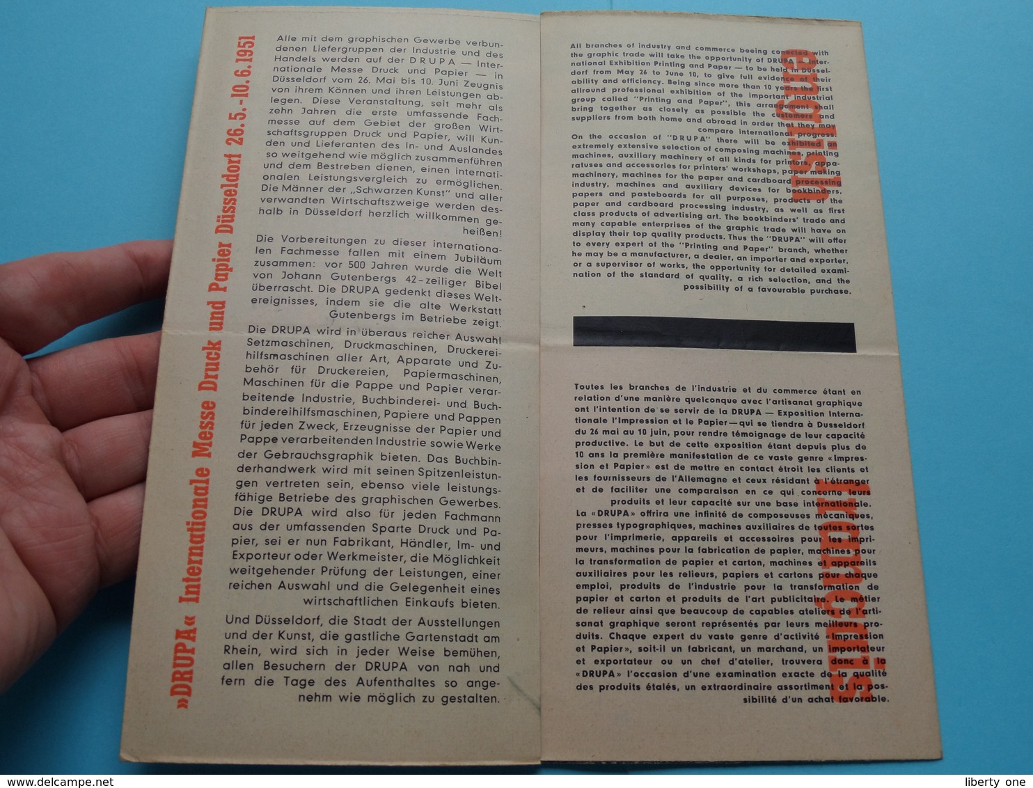 " DRUPA " Düsseldorf 1951 Folder - Vorzugskarte 1958 ( Grafik Zimmermann / Habra Druk ) > ( Zie Foto's Detail ) Folder - Dépliants Touristiques