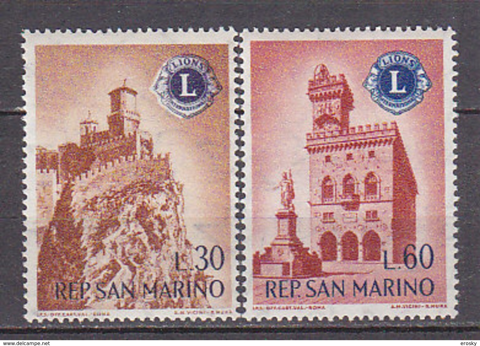 PGL BU0037 - SAINT MARIN SAN MARINO Yv N°499+501 ** ARCHITECTURE - Neufs