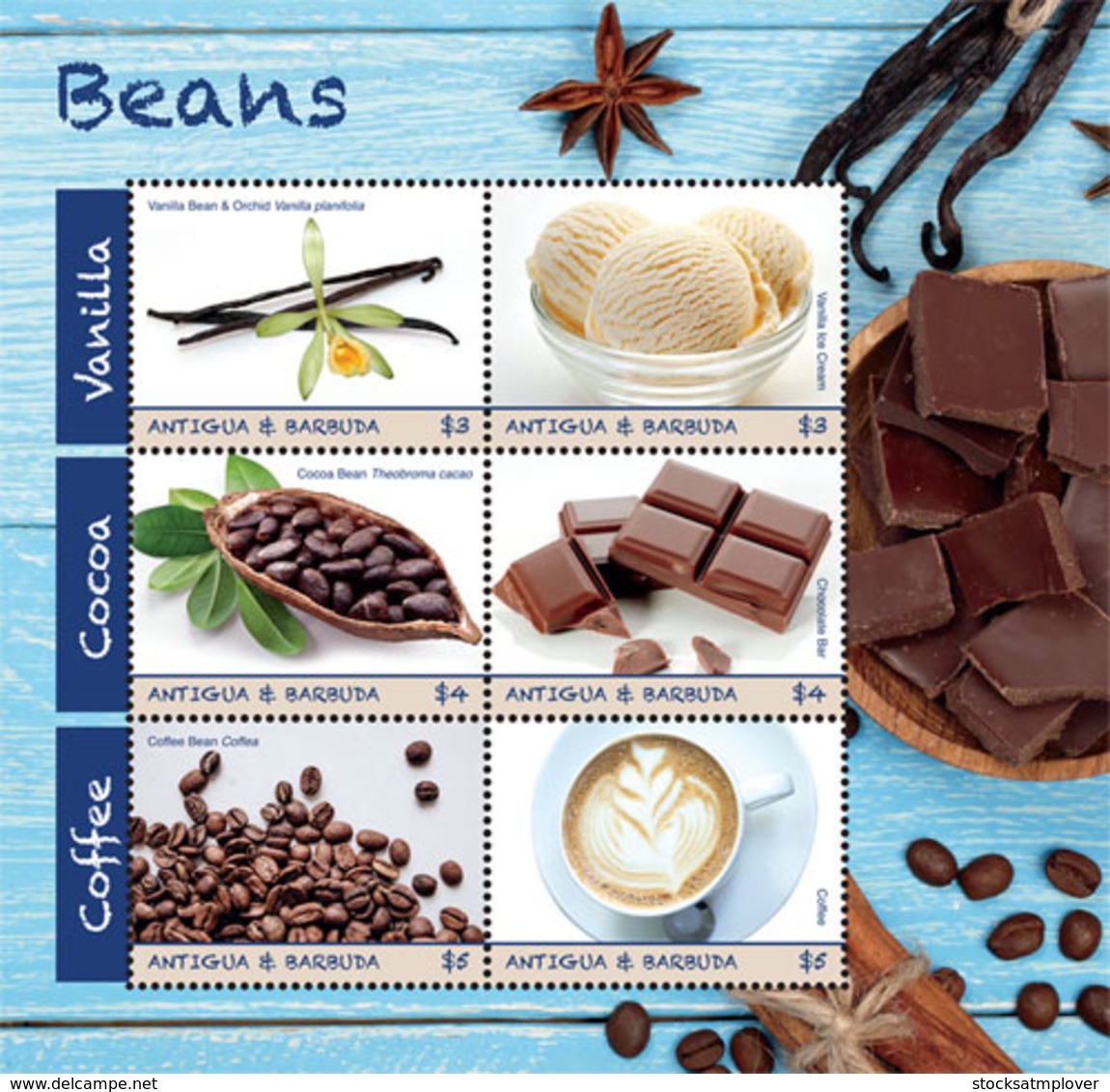 Antigua And Barbuda 2019 Beans ,ice Cream, Chocolate I201901 - Antigua And Barbuda (1981-...)