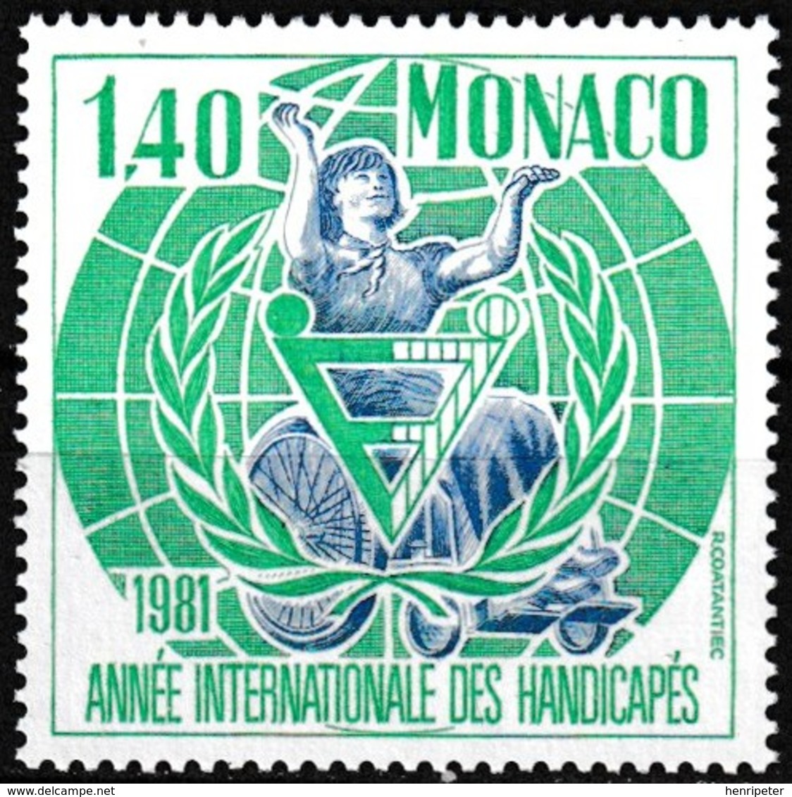 T.-P. Gommé Neuf** - Année Internationale Des Personnes Handicapées - N° 1276 (Yvert) - Prinipauté De Monaco 1981 - Neufs