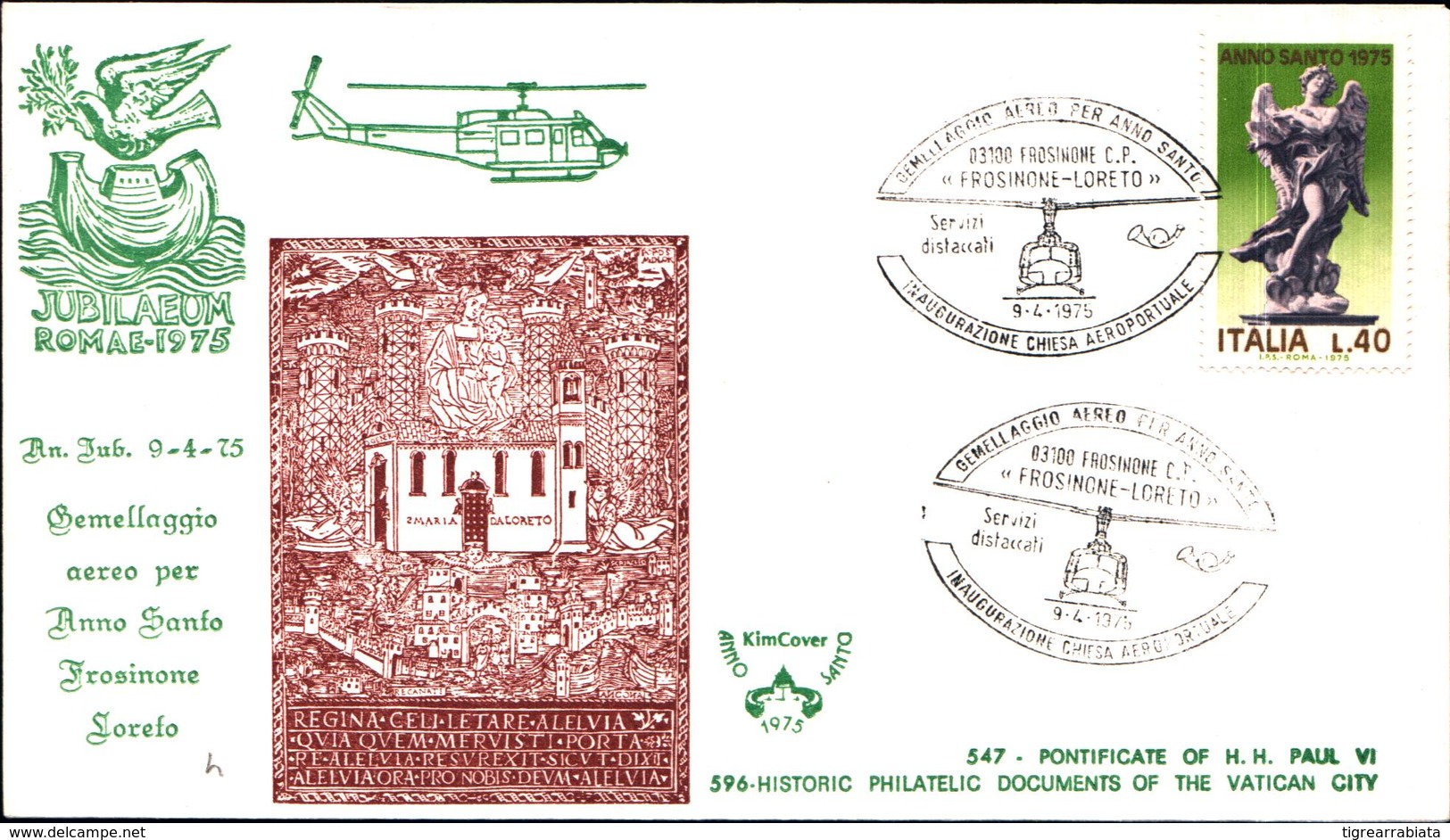 12990a)F.D.C.vaticano Serie Completa Gemellaggio Aereo Per Anno Santo 9-4-75 - FDC