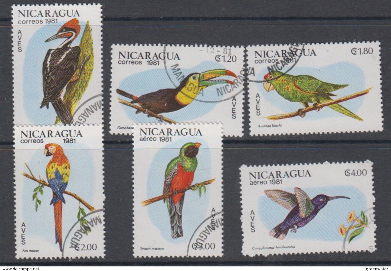 Nicaragua 1981 Birds 6v Used (cto) (44141) - Nicaragua