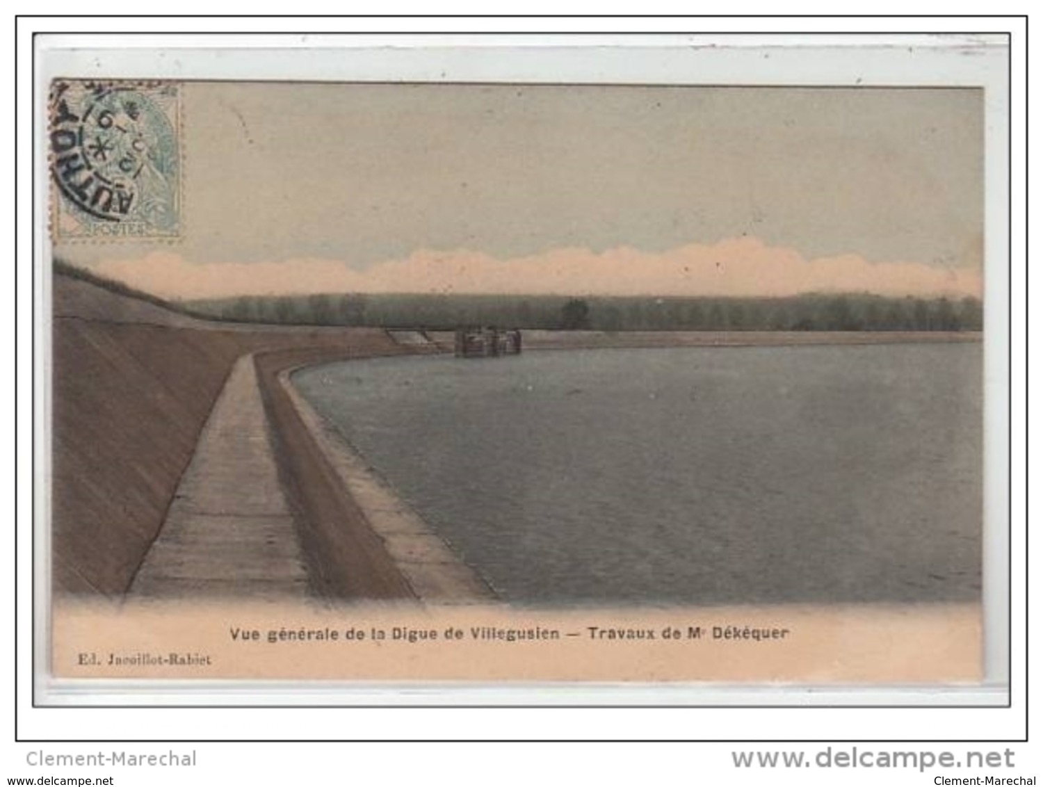 VILLEGUSIEN : Vue Générale De L'écluse - Travaux De Mr Dékéquer - Très Bon état - Autres & Non Classés