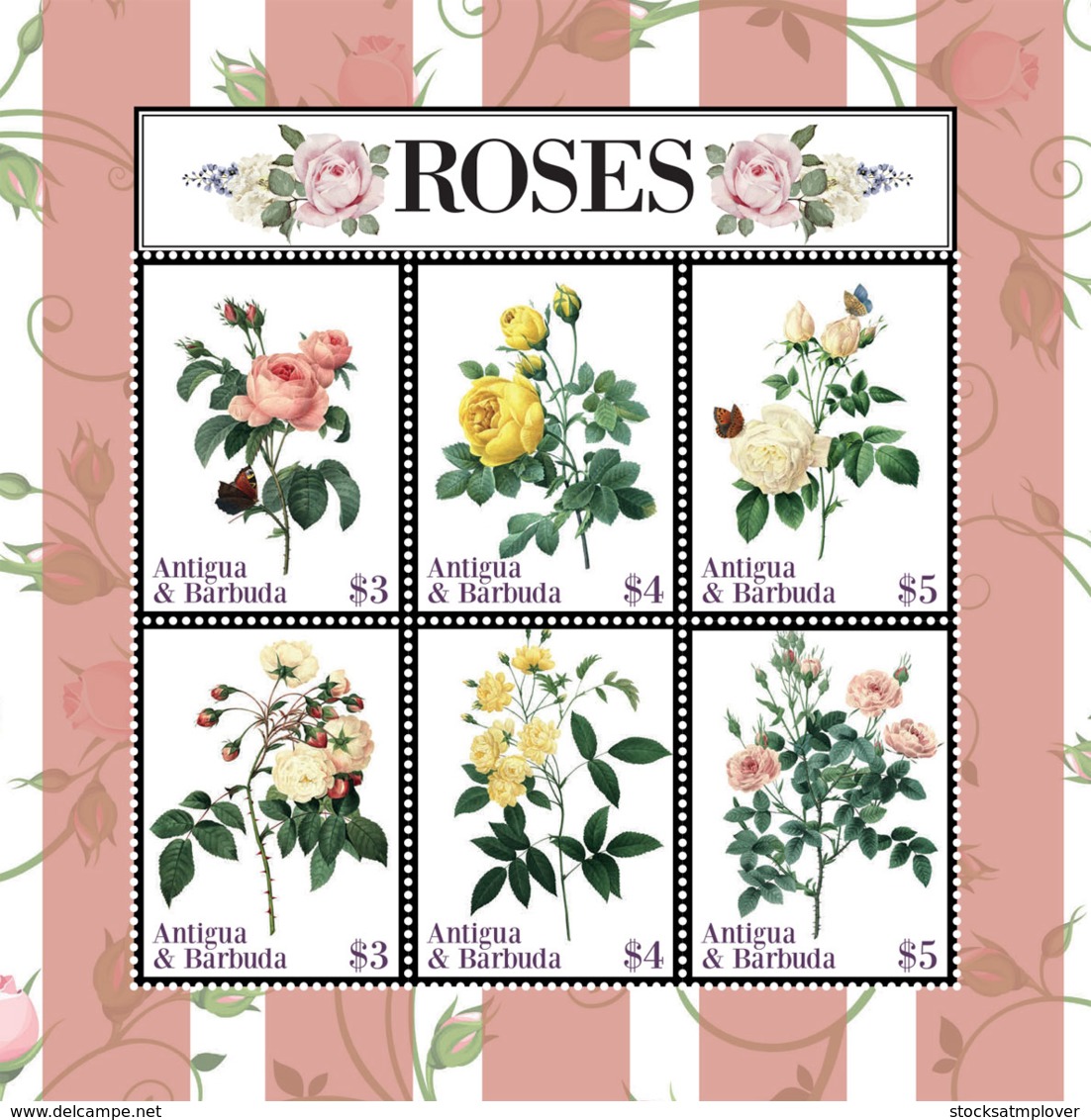 Antigua And Barbuda 2019 Roses Flower  I201901 - Antigua And Barbuda (1981-...)