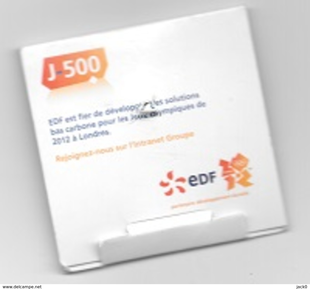 Pin's  Neuf Avec Le Support  Recto  Verso  E D F  J - 500  15  MARS  2011 Partenaire Sports  J.O  LONDON - EDF GDF