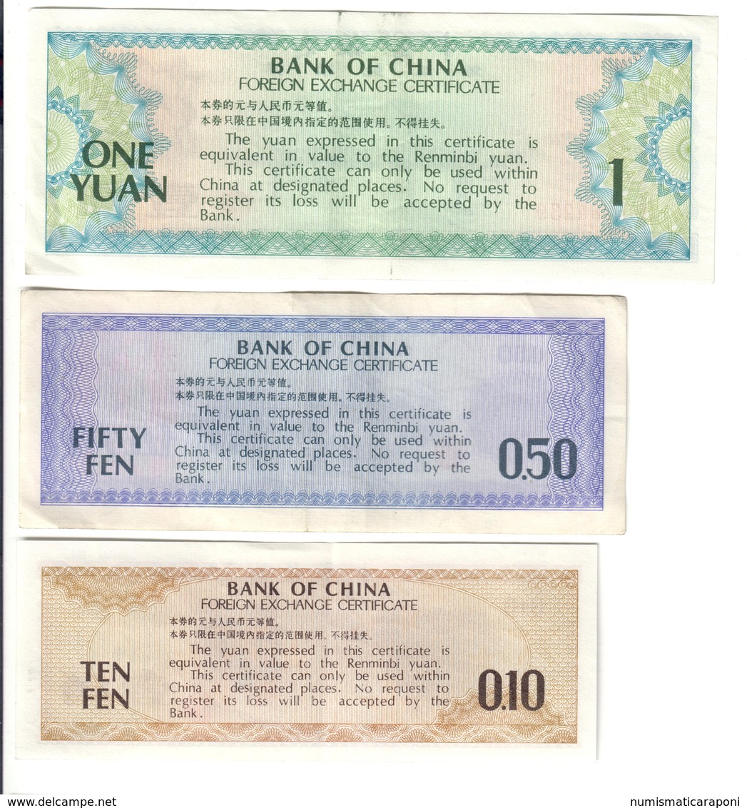 CHINA CINA 10 + 50 Fen + 1 Yuan Foreign Exchange Certificate LOTTO 2700 - China