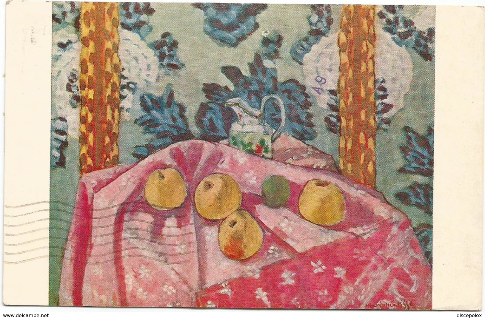 W4251 Henri Matisse - Still Liefe - Apples On Pink Tablecloth - Dipinto Paint Peinture / Viaggiata 1976 - Pittura & Quadri