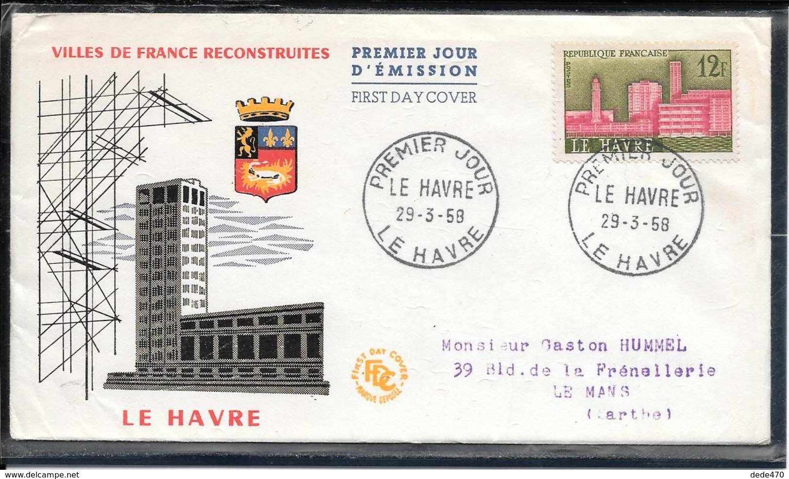 FDC 1958 - 1152  Villes Reconstruites: LE HAVRE - 1950-1959