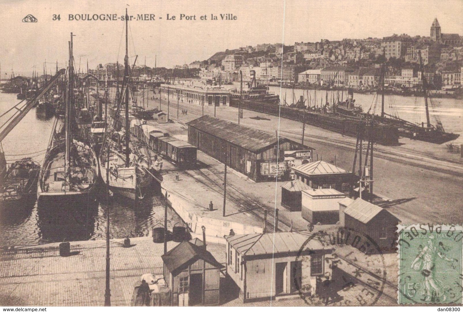 62 BOULOGNE SUR MER LE PORT ET LA VILLE CIRCULEE 1924 - Boulogne Sur Mer