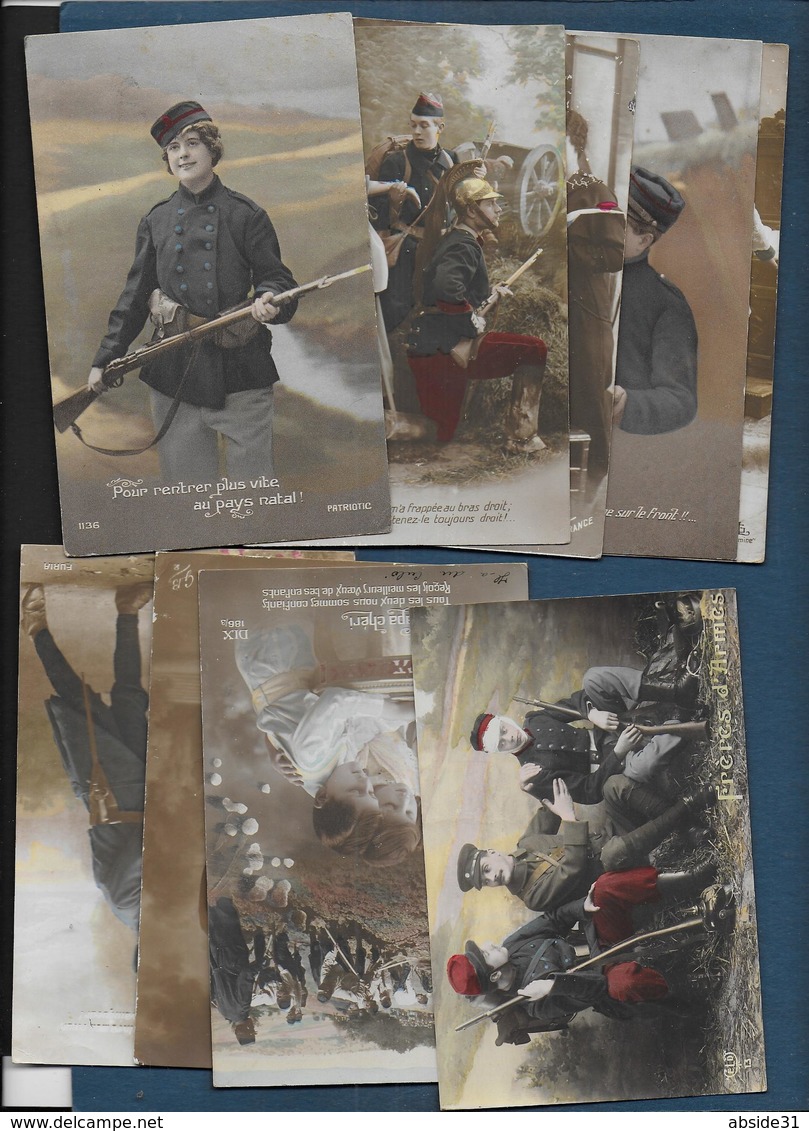 Lot De 25 Cartes Patriotiques En Bon état De La Guerre 14 - 18 - Patriotiques