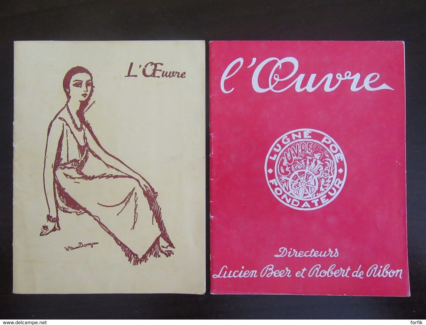 2 Programmes Du Théâtre De L'Oeuvre - 1949 Et 1953 - + Un Ticket De Loterie Novembre 1949 - Programmes