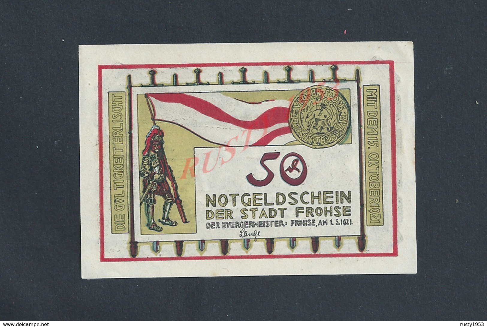 ALLEMAGNE BILLET DE BANQUE DE 1921  : - Altri & Non Classificati