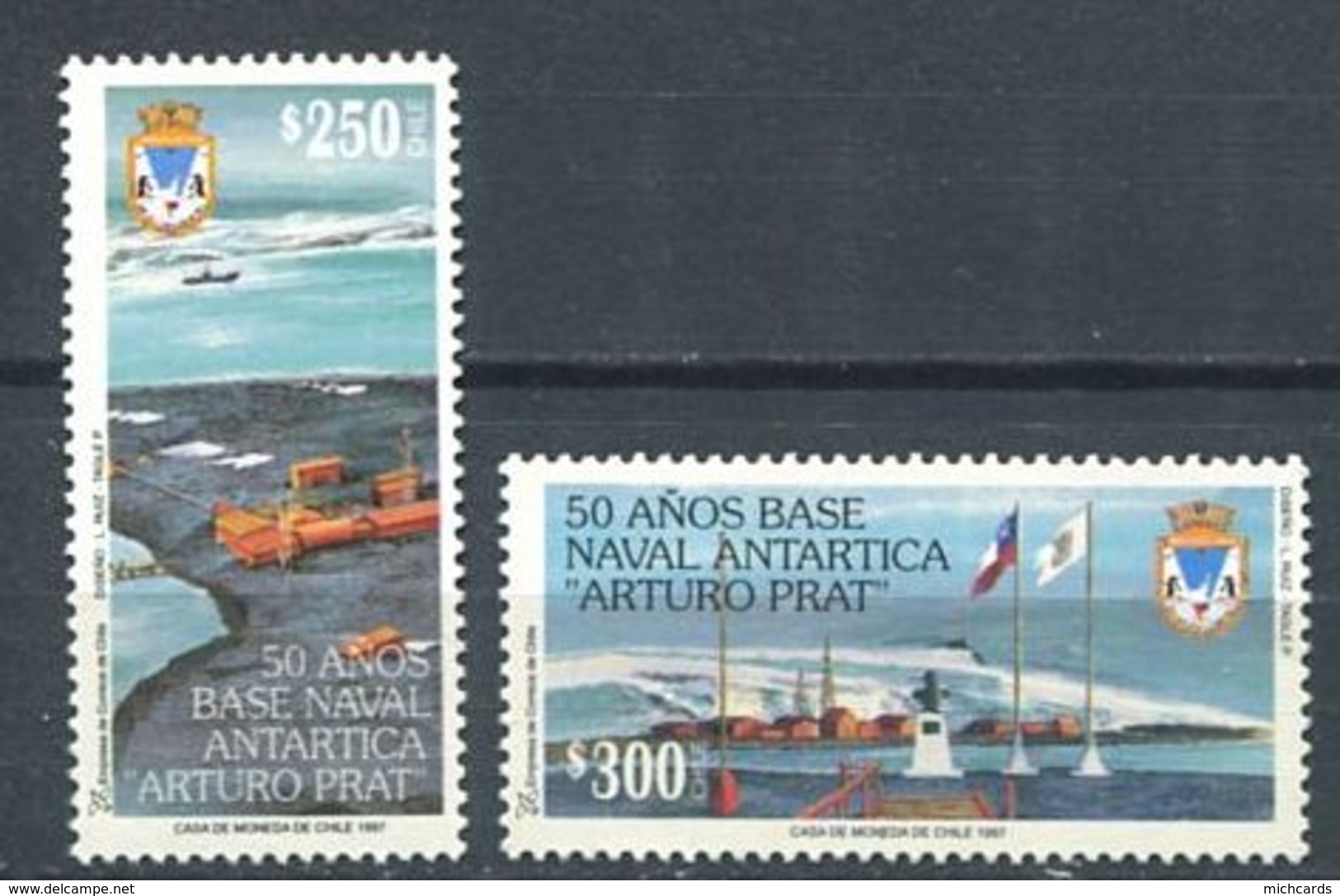 249 CHILI 1997 - Yvert 1412/13 - Base Navale Antartique - Neuf ** (MNH) Sans Charniere - Chile