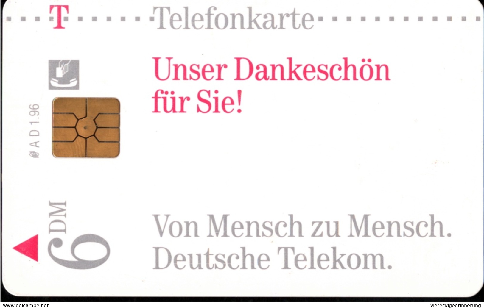 ! Telefonkarte, Telecarte, Phonecard, 1996, AD, 1.96,  Telekom, Germany - A + AD-Series : D. Telekom AG Advertisement