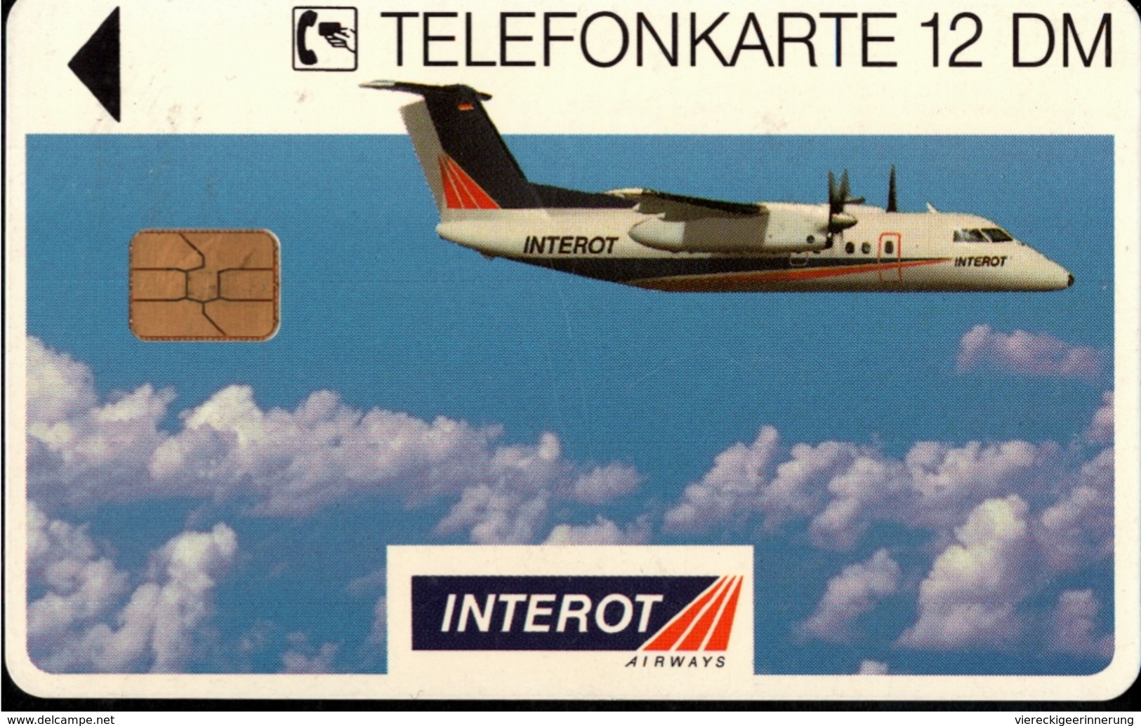 ! Telefonkarte, Telecarte, Phonecard, 1994, K446, Auflage 4000, Interot Airways, Airline, Propliner, Augsburg, Germany - K-Series : Série Clients