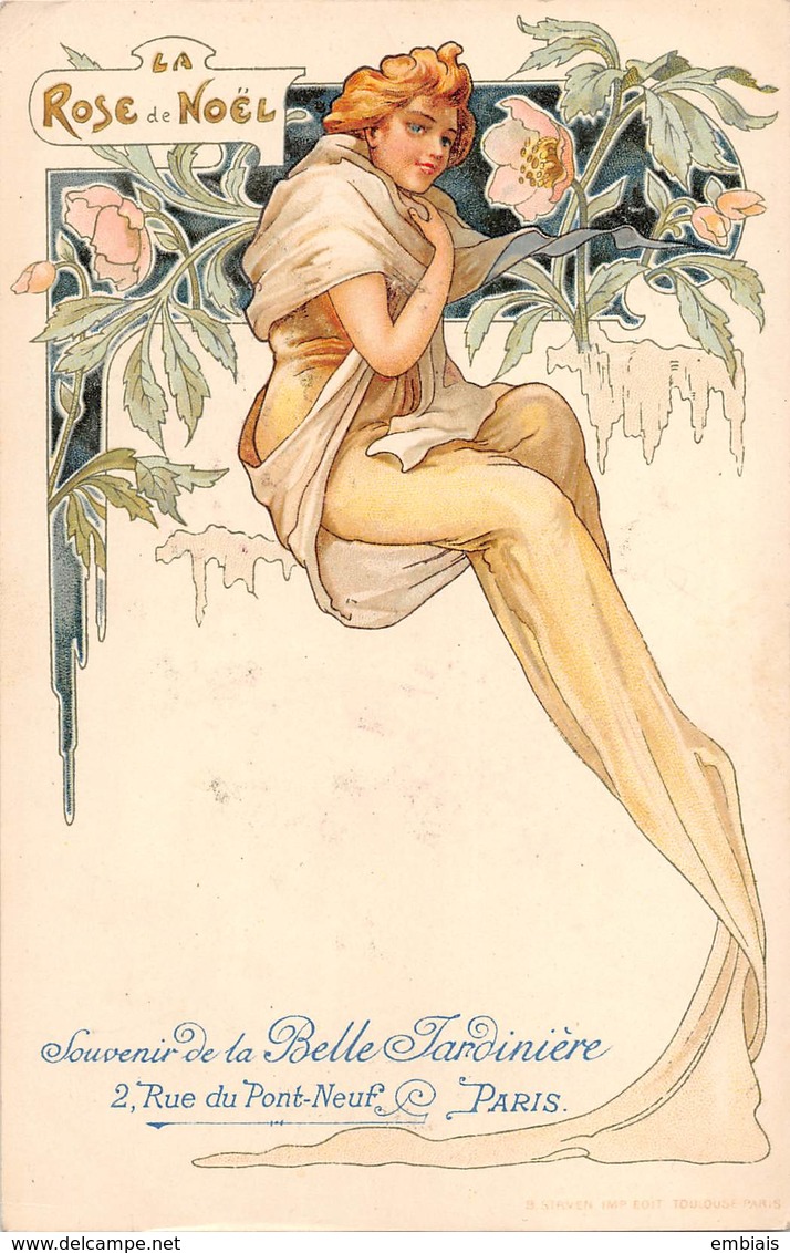 Illustrateur  Art Nouveau - La Rose De Noël - Souvenir De La Belle Jardinière, Paris - 1900-1949