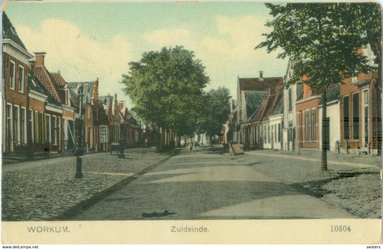 Workum 1909; Zuideinde - Gelopen. (Nauta - Velsen) Lees Info! - Workum