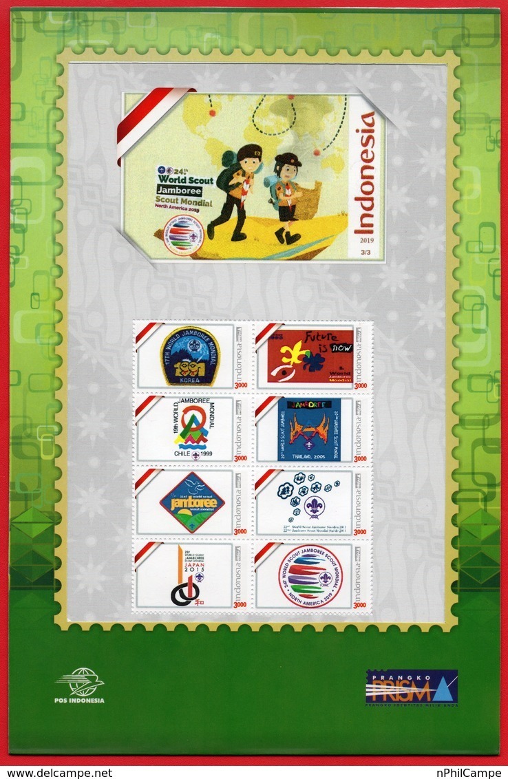 Indonesia Personalized 2019 Sheet Stamps, Seventeenth To Twenty-fourth Logos.3/3. World Scout Jamboree-Scout Mondial.MNH - Nuevos