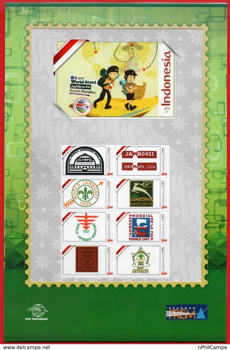 Indonesia Personalized Stamp Sheet 2019, First Logo To Eight.1/3.World Scout Jamboree-Scout Mondial. MNH - Nuevos