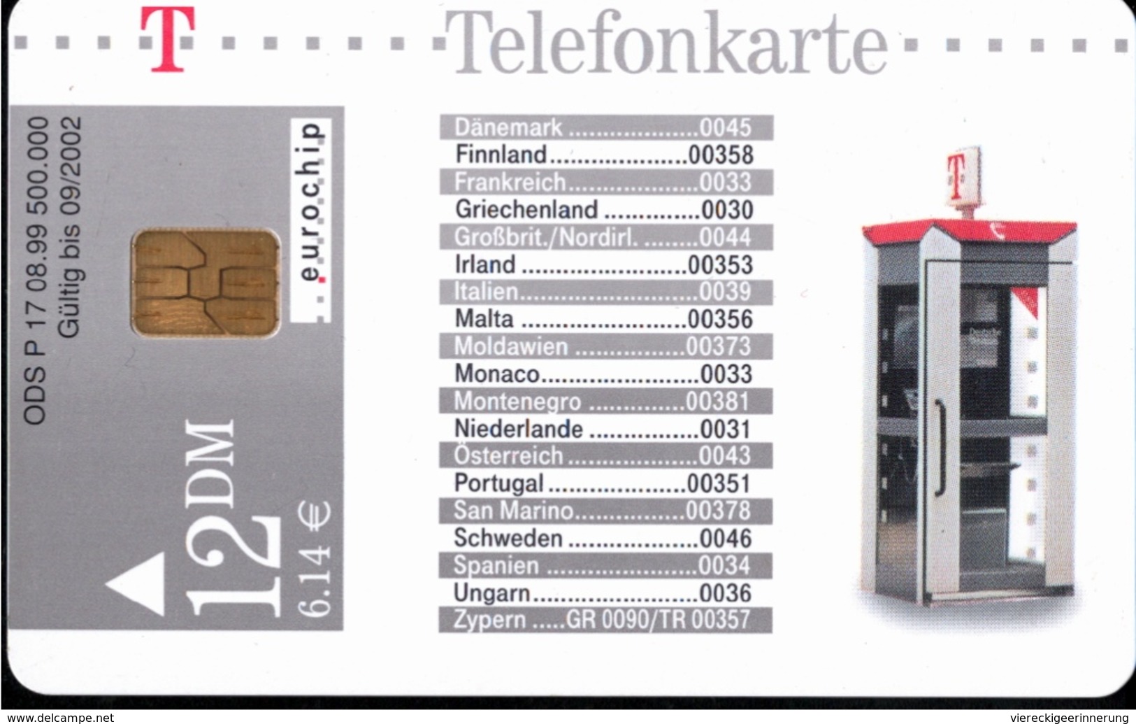 ! Telefonkarte, Telecarte, Phonecard, 1999, P17, Auflage 500000, Telekom Telefonhäuschen, Germany - P & PD-Serie : Sportello Della D. Telekom