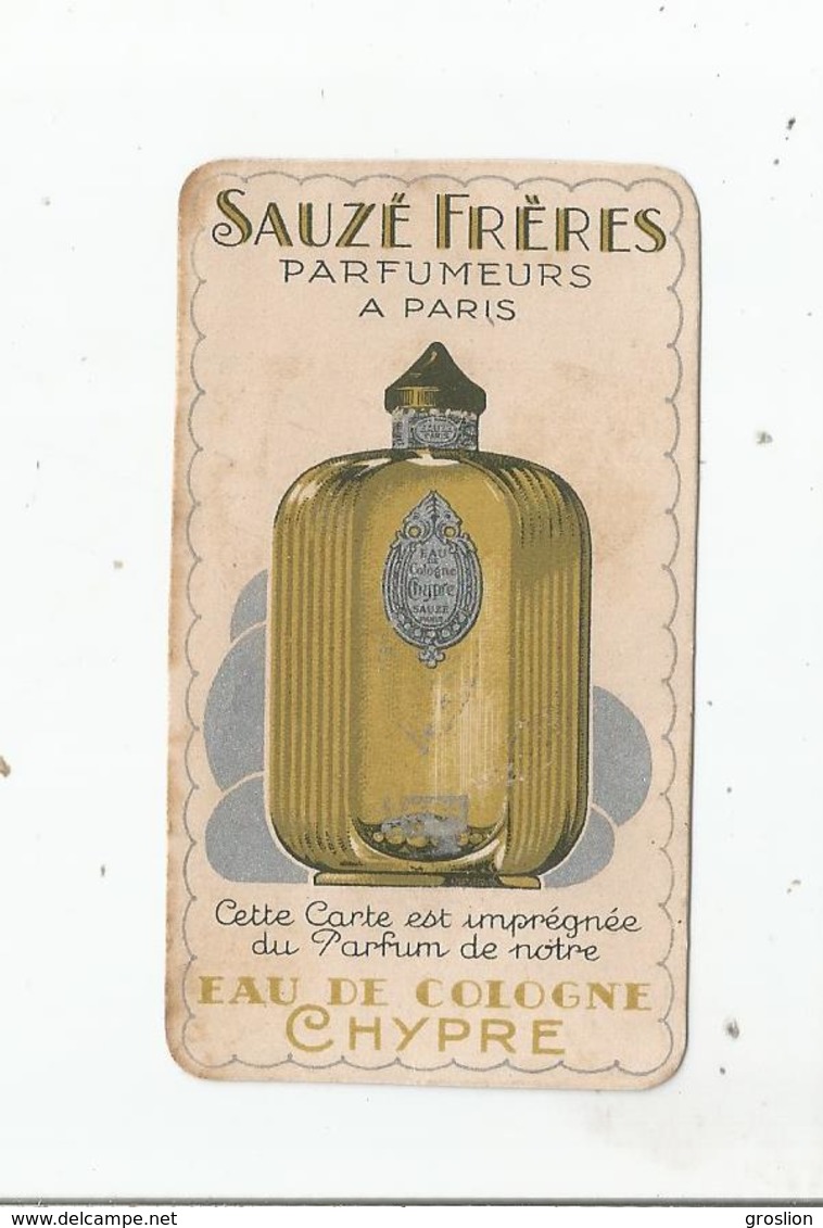 EAU DE COLOGNE CHYPRE DE SAUZE FRERES PARIS CARTE PARFUMEE ANCIENNE - Vintage (until 1960)