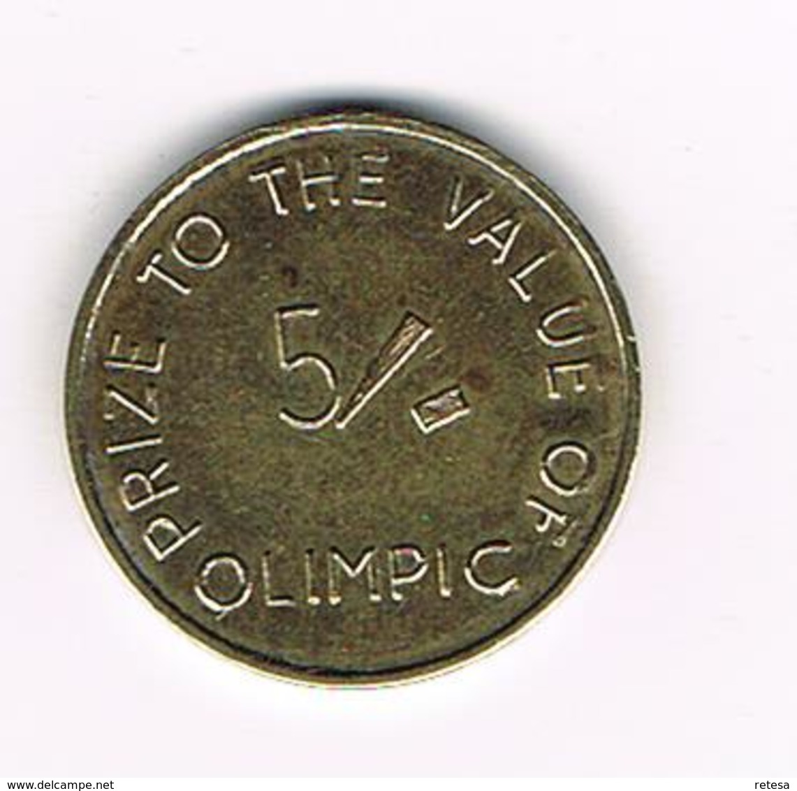 //  JETON  PRIZE TO THE VALUE OF OLIMPIC  5 / - Monedas/ De Necesidad