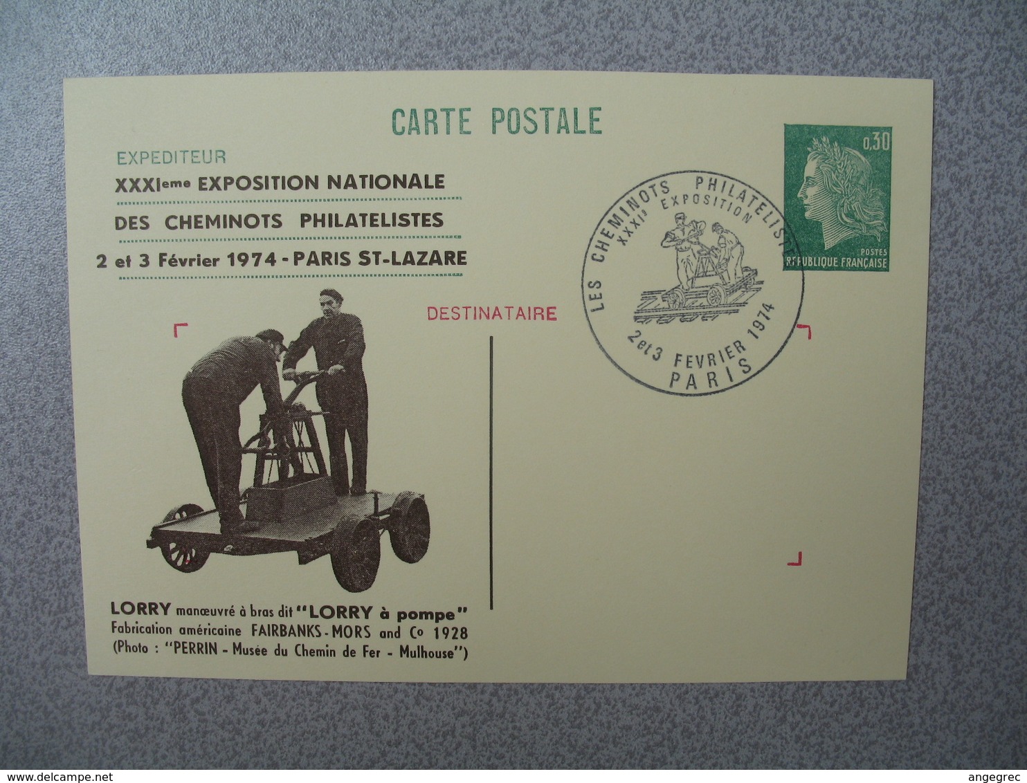 Entier Postal   Type Marianne De Béquet -  Repiquage Locomotive Buddicom 31 Expo. Nationale Des Cheminots Philatélistes - Overprinter Postcards (before 1995)