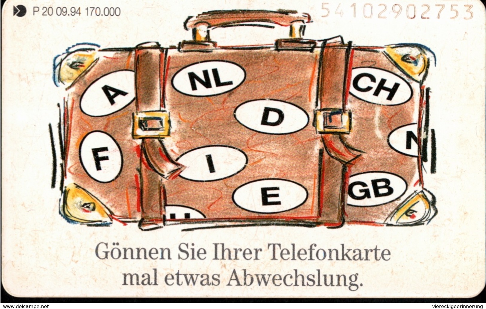 ! Telefonkarte, Telecarte, Phonecard, 1994, P20, Auflage 170000, Koffer, Germany - P & PD-Series : Taquilla De Telekom Alemania