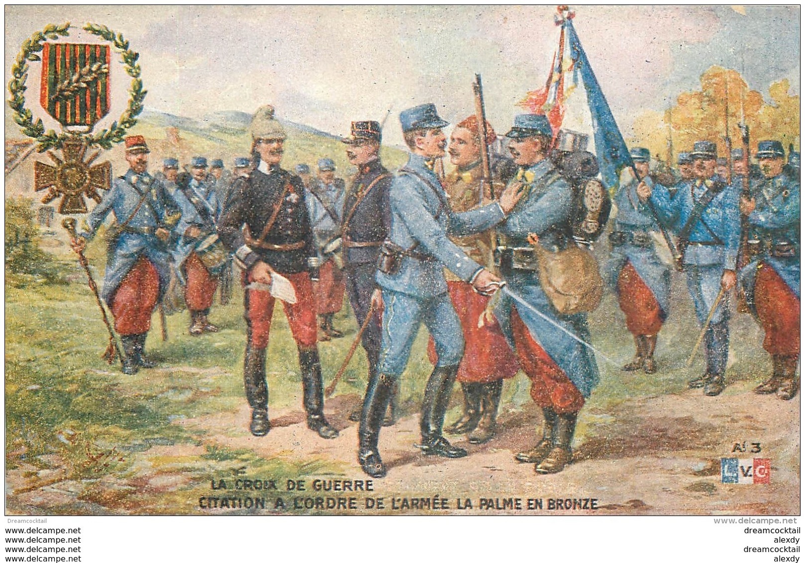 WW MILITAIRES. Légion D'Honneur Publicité " Bourgougnan " Citation Ordre De L'Armée Palme Bronze - Patriotiques