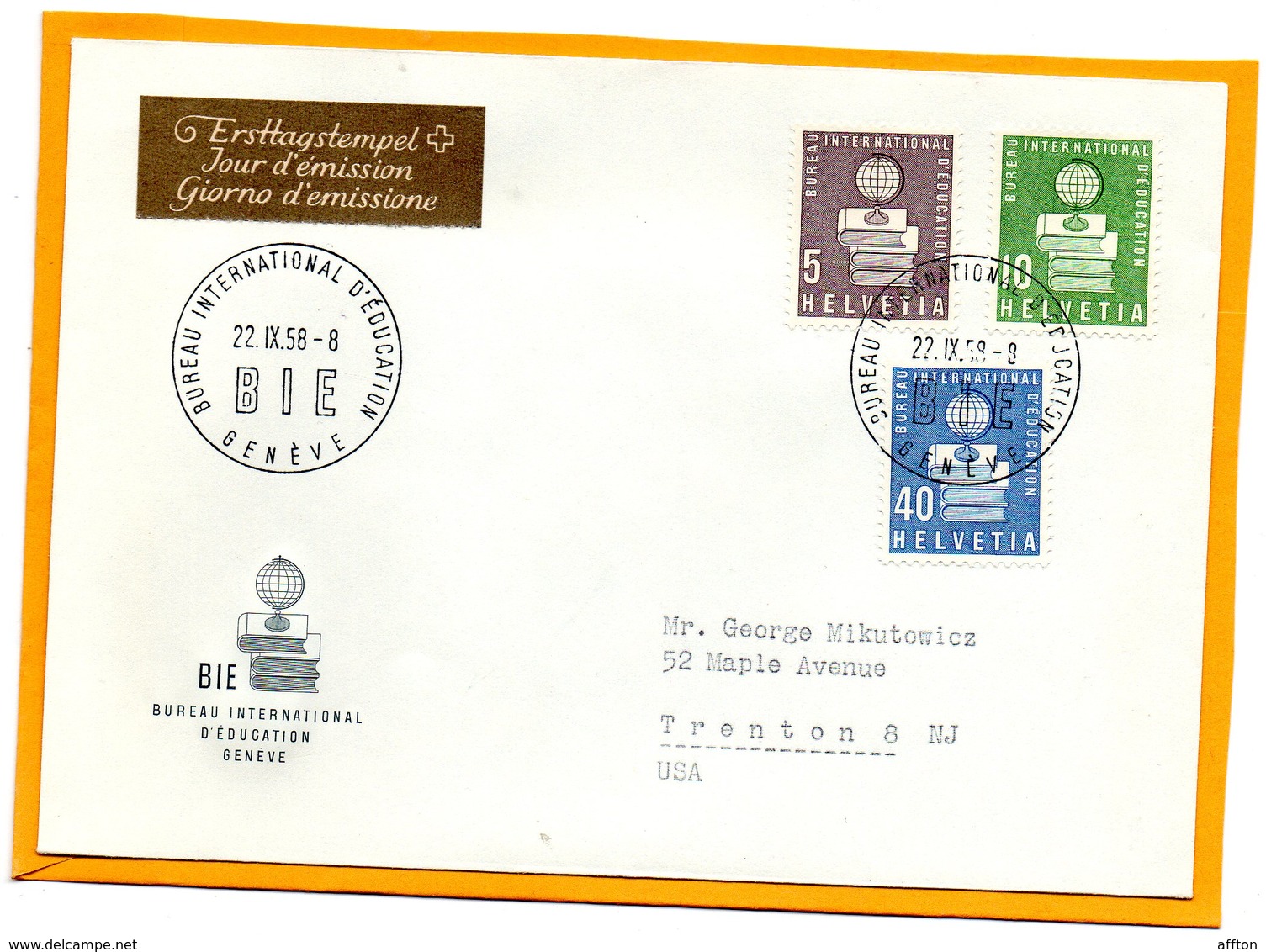 Switzerland 1958 FDC - Officials