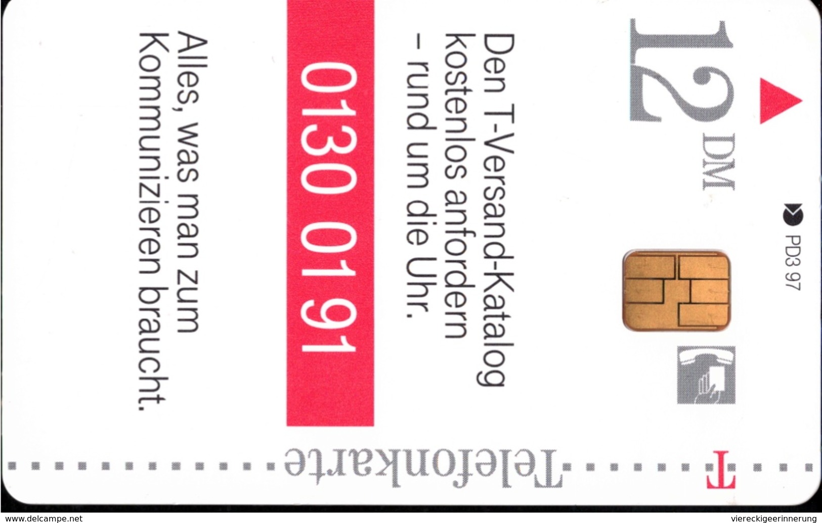 ! Telefonkarte, Telecarte, Phonecard, 1997, PD3, T-Versand, Telekom, Germany - P & PD-Reeksen : Loket Van D. Telekom