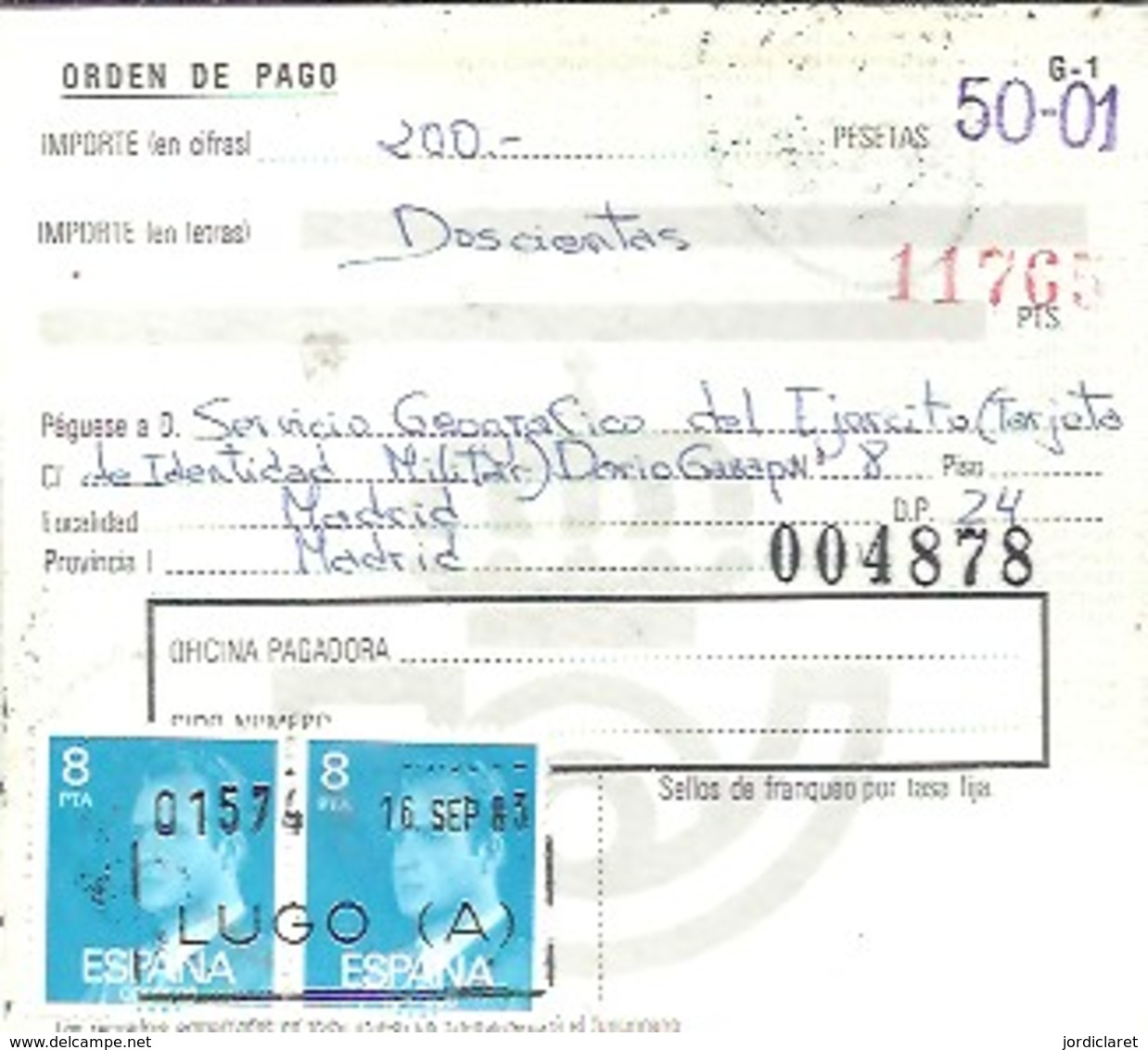 GIRO 1983 LUGO - Cartas & Documentos