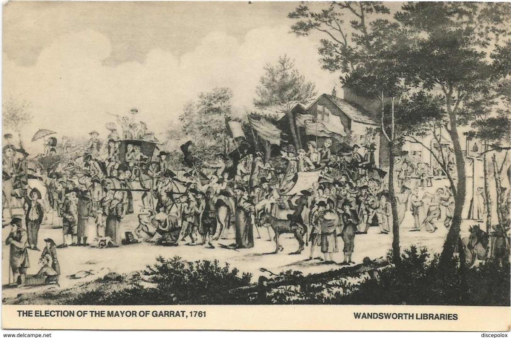 W4292 The Election Of The Mayor Of Garrat 1761 - Illustrazione Illustration - Wandsworth Libraries / Non Viaggiata - Storia