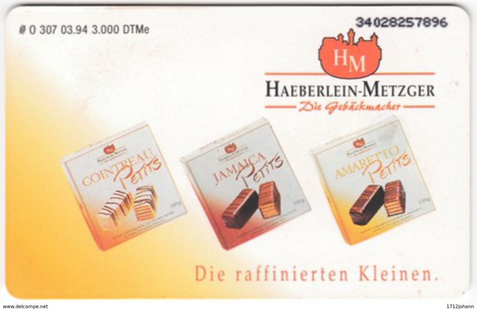 GERMANY O-Serie B-216 - 307 03.94 - Food, Sweets - MINT - O-Series : Séries Client