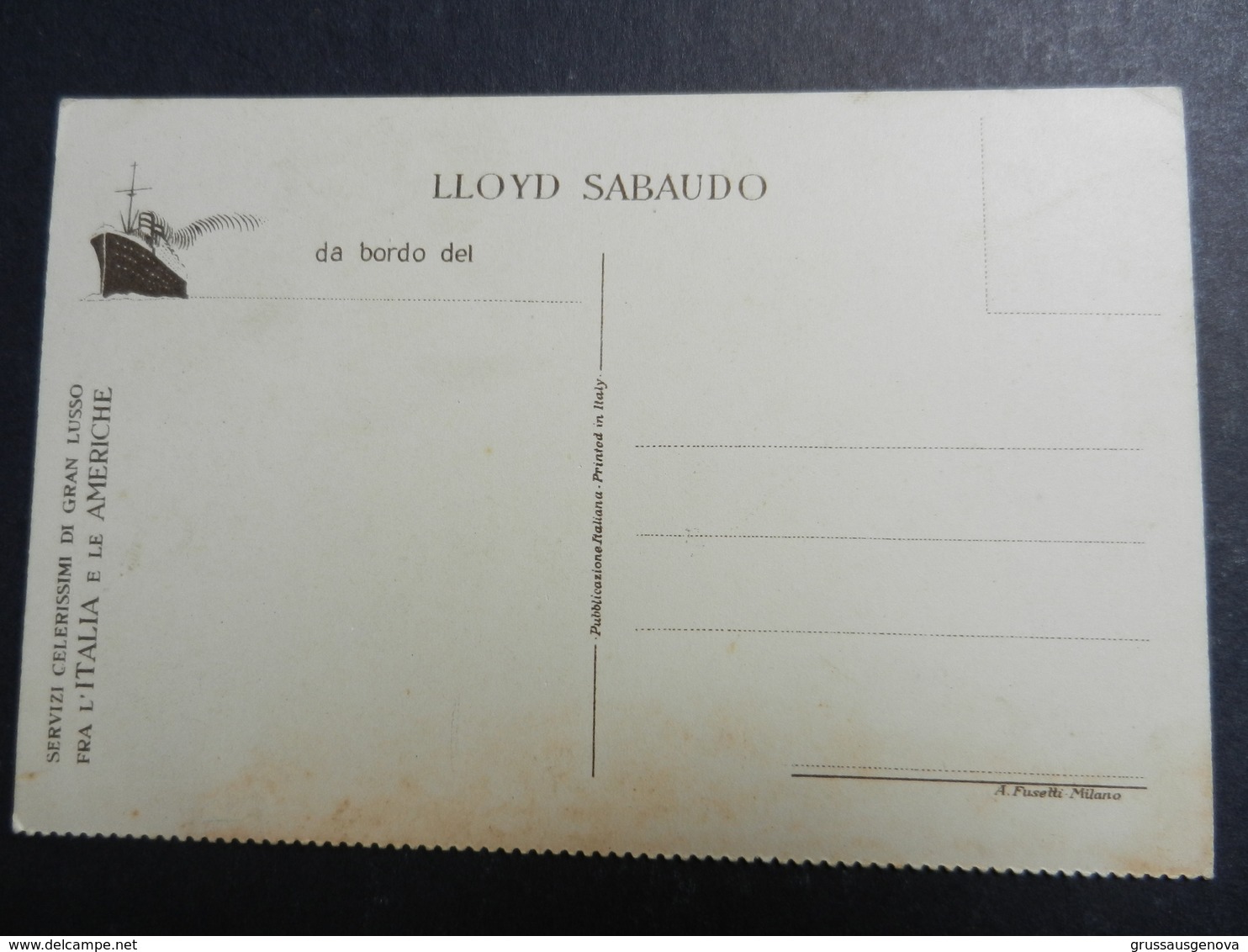 19971) LOYD SABAUDO BRASILE NEL CANALE DI SANTOS NON VIAGGIATA MACCHIA AL FRONTE - Piroscafi