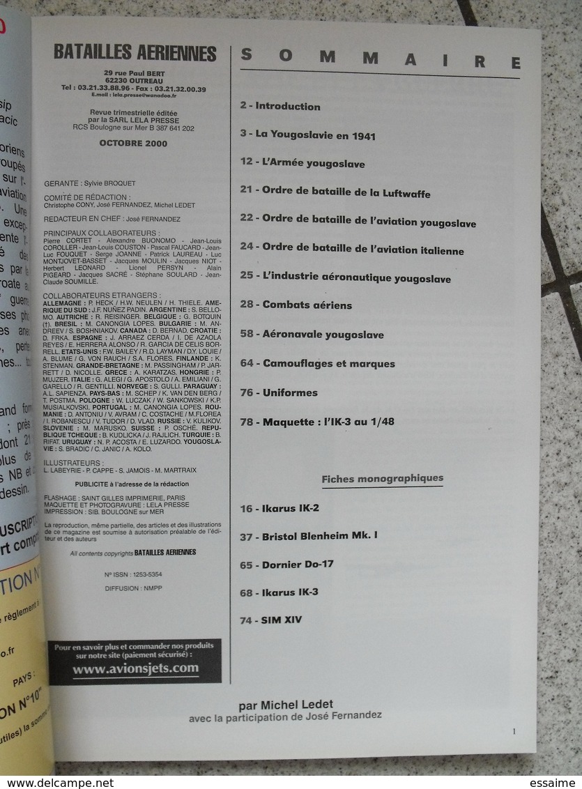 Batailles Aériennes N° 14. 2000. Hitler Yougoslavie Avril 1941 Opération Marita. Aviation Avion Guerre - Aviation
