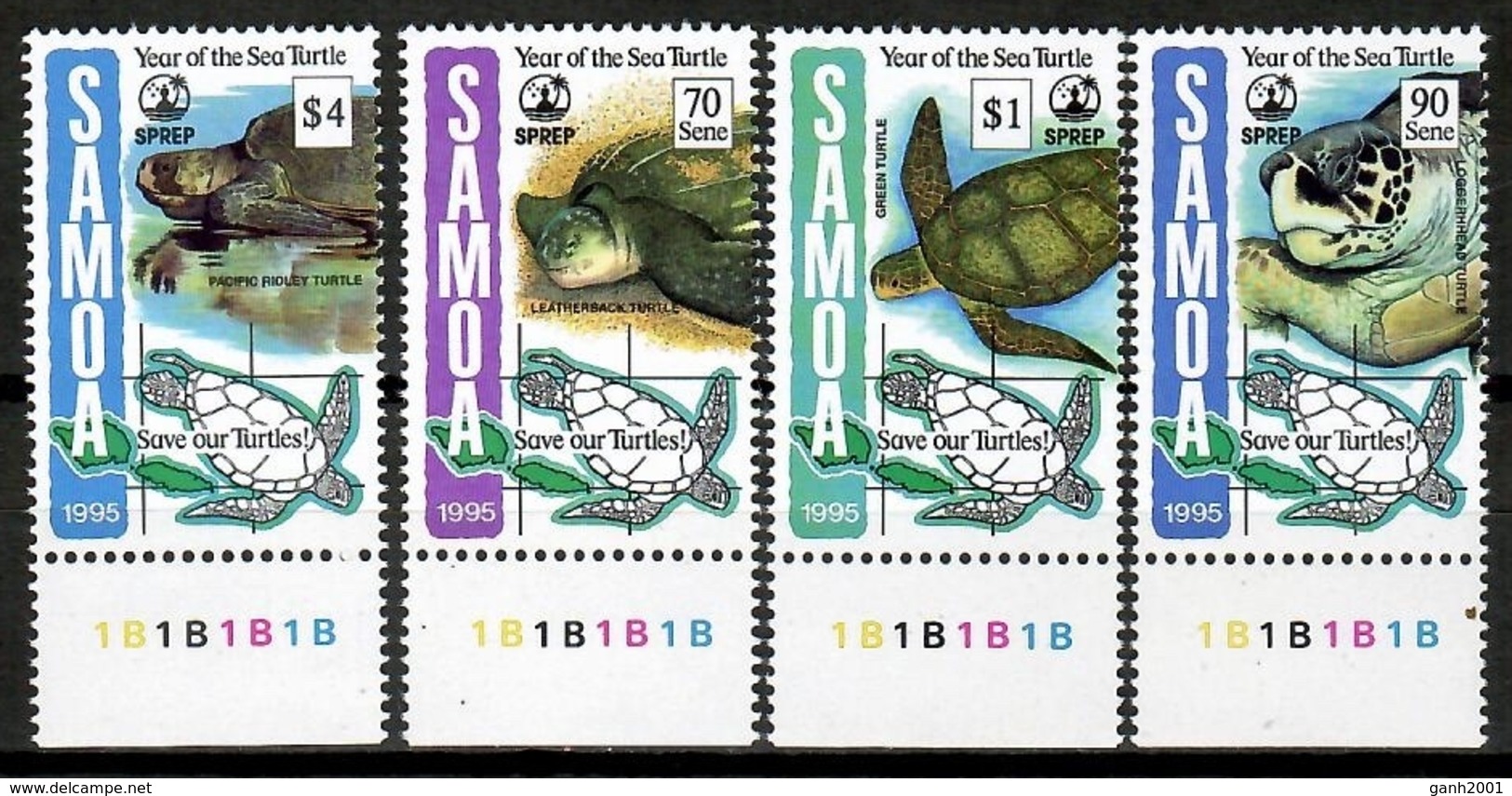 Samoa 1995 / Reptiles Turtles MNH Tortugas Schildkröte / Cu14400  40-17 - Tortugas