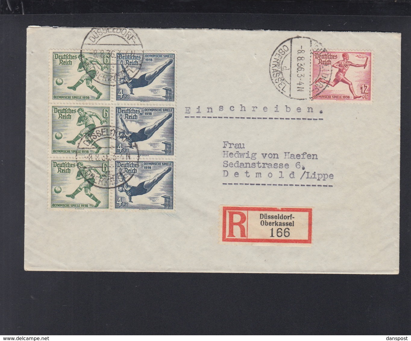 Dt. Reich R-Brief Düsseldorf 1936 ZD - Covers & Documents