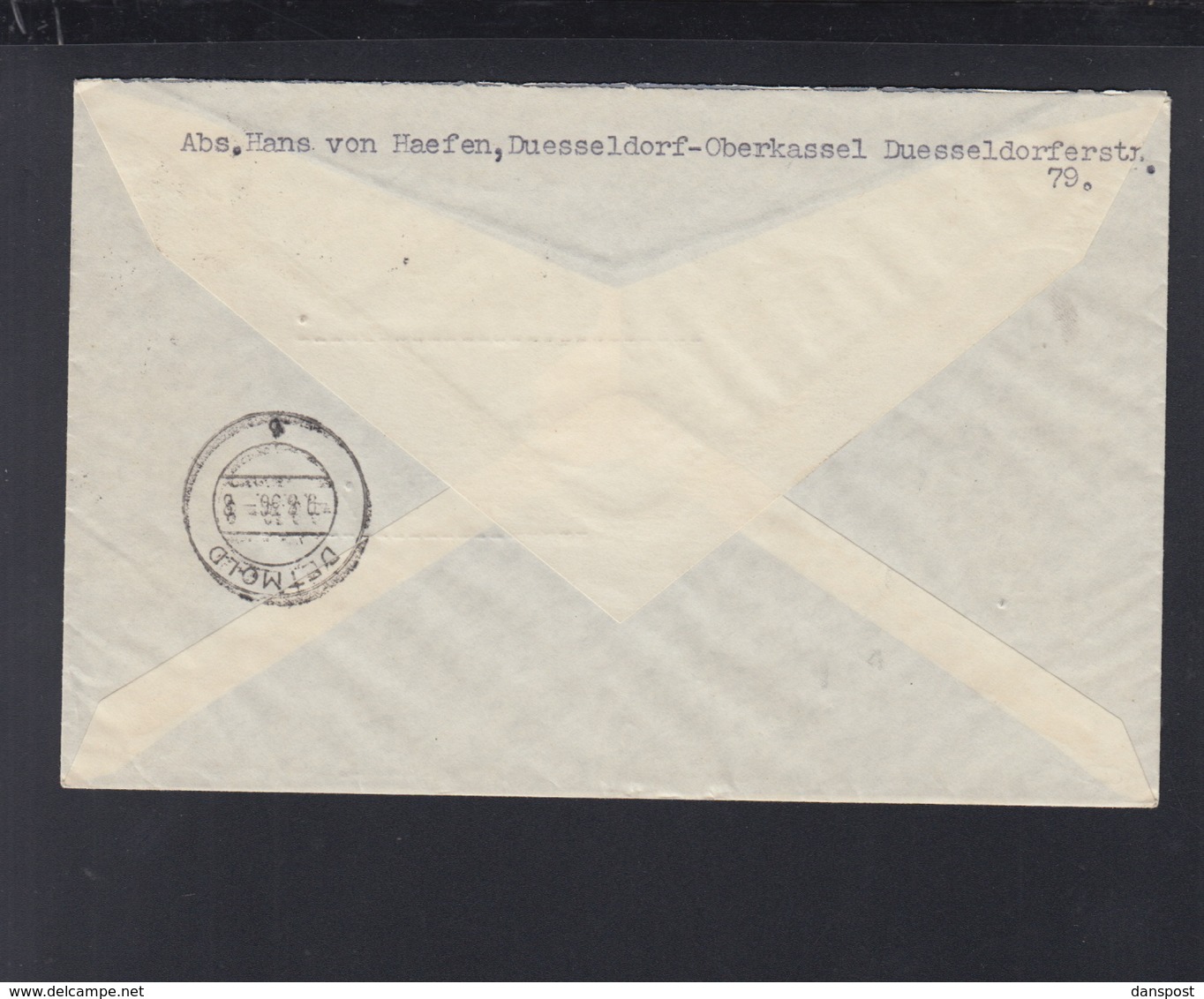 Dt. Reich R-Brief Düsseldorf 1936 ZD - Briefe U. Dokumente