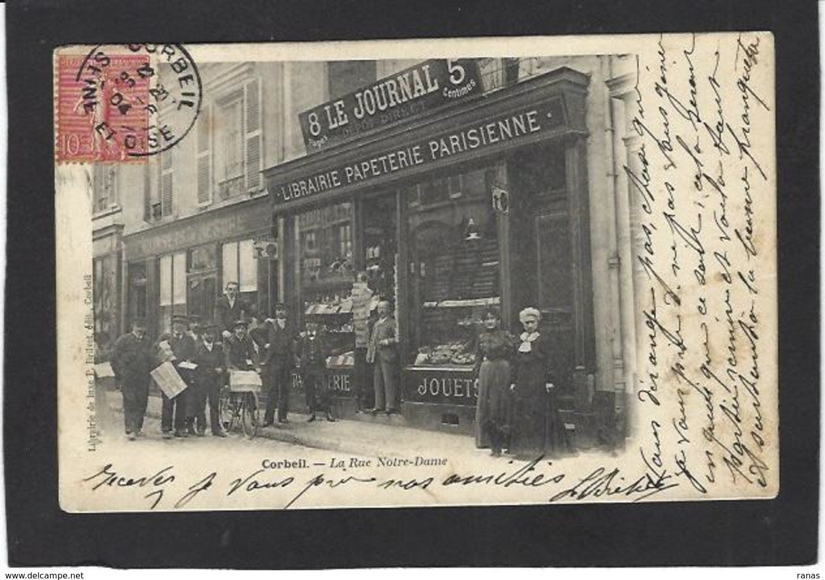 CPA Essonne 91 Corbeil Essonnes Commerce Shop Devanture Magasin Circulé Cartes Postales - Corbeil Essonnes