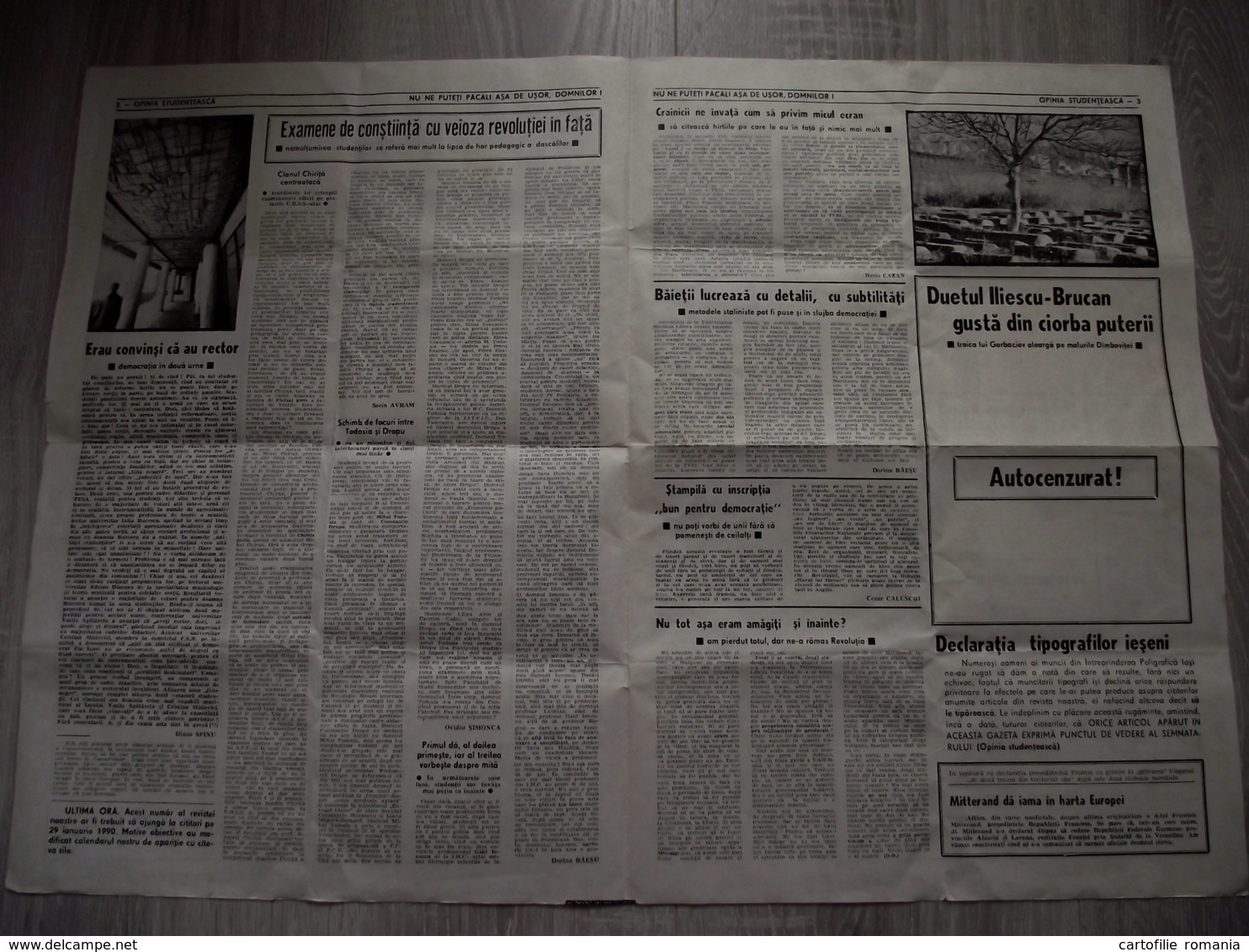 Romania - Iasi - Students Opinion - Independent Newspaper After 1989 Revolution - Cultural Magazine - 1990 - 4 Pages - Ontwikkeling