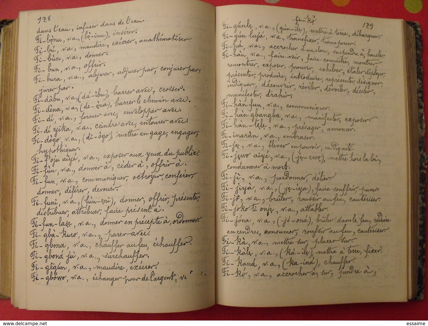 Dictionnaire Français-yoruba Et Yoruba-français Par Le RP Baudin. 1885. Impression Manucriste. 1172 Pages - 1801-1900