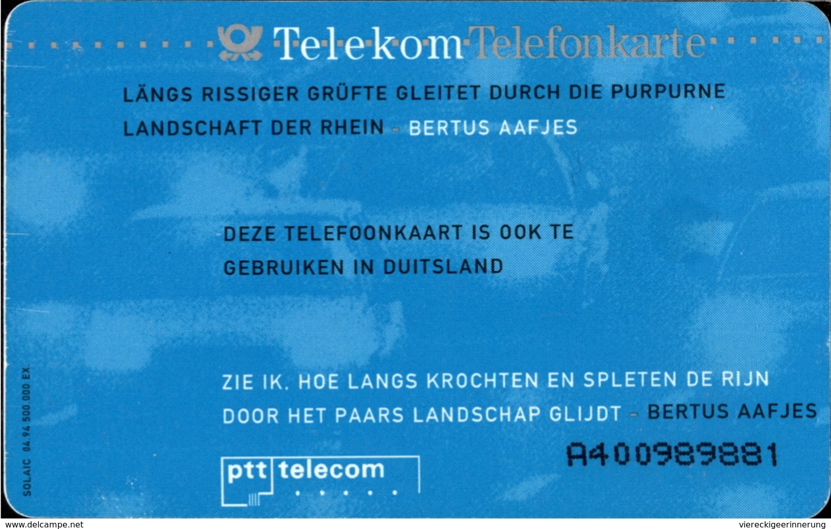 !  Telefonkarte, Solaic 1994  Phonecard, Rhein, Deutschland, Niederlande, Netherland, Nederland - Pubbliche